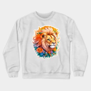 Beautiful Colorful Lion Crewneck Sweatshirt